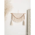 Axyaa Macrame Wall Hanging with Wood Beads and Tassels, Handmade Woven Decor for Home Office