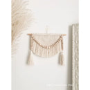 Axyaa Macrame Wall Hanging with Wood Beads and Tassels, Handmade Woven Decor for Home Office