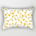 Axyaa Daisy Flower Rectangular Lumbar Cushion Cover for Bedside, Living Room, and Car