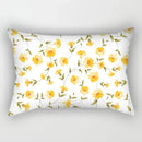 Axyaa Daisy Flower Rectangular Lumbar Cushion Cover for Bedside, Living Room, and Car