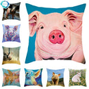 Axyaa Pig Oil Painting Cushion Cover Home Decor Sofa Chair 45X45cm