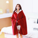 Axyaa Winter Hooded Blanket: Thick Antistatic Fleece Throw Blanket for Home