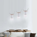 Axyaa Wood Antler Pendant Lights: Nordic LED Hanging Lamp for Home Decor
