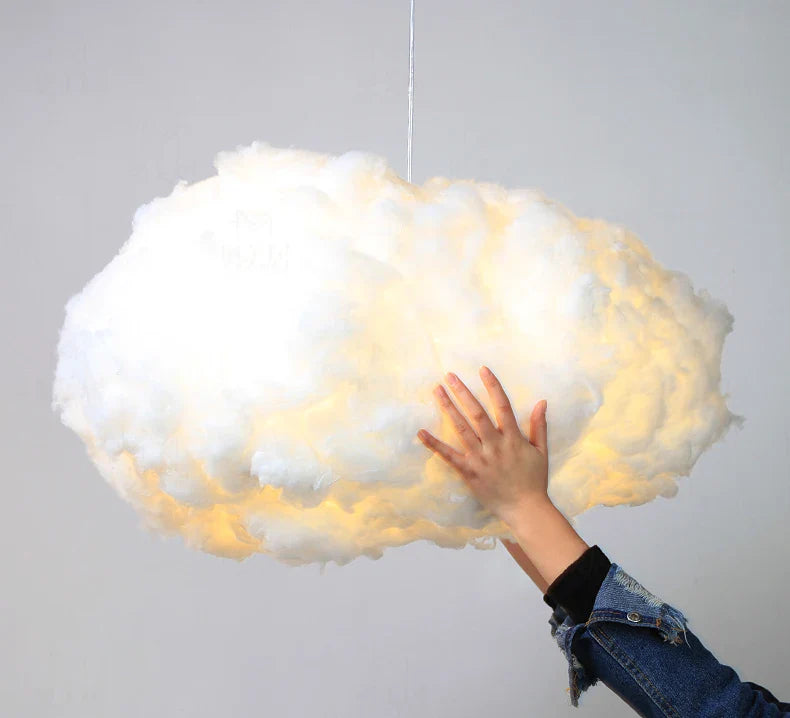 Axyaa Cloud Design White Cotton Pendant Light for Kids and Coffee Room