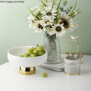 Axya White Ceramic Tall Fruit Plate Stand Tableware for Desserts and Snacks