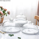Axya Glass Cake Pan with Lid Display Stand for Desserts and Snacks
