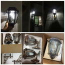 Axyaa Solar Wall Light: LED Outdoor Courtyard Sconces IP55 Waterproof Garden Decor Fence Lighting