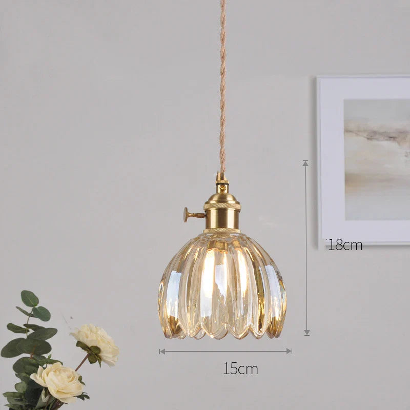 Axyaa Nordic Purple Glass LED Pendant Light, Modern Hanging Lamp for Bar, Bedroom, Dinning Room