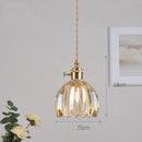 Axyaa Flower Glass LED Pendant Copper Hanging Light Nordic Modern Dining Bedroom Fixtures