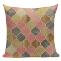 Axyaa Geometric Cushion Cover: Green Pink Diamond Design for Home, Bedroom, and Car