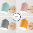 Axyaa Macaroon Wooden Wall Sconce in 6 Colors for Bedroom Reading