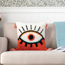 Axyaa Black Abstract Eye Cushion Cover for Home Decoration