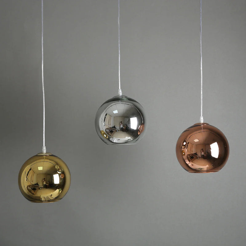 Axyaa Golden Ball Glass Pendant Lights for Kitchen, Living Room, and Cafe