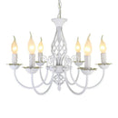 Axyaa Farmhouse Iron Chandelier: Modern Black White Lighting Fixture