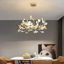 Axyaa Ginkgo Leaf Chandelier: Luxury Designer Decorative Lamp for Living Room, Villa, Hotel