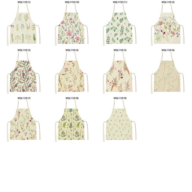 Axyaa Green Leaves Kitchen Apron - Elegant Floral Cooking & Baking Chef Apron