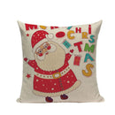 Christmas Santa Deer Pattern Cushion Cover for Festive Home Decor - Axyaa