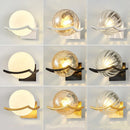 Axyaa Modern Moon Wall Lamp Glass Shade Bedroom Sconce LED Night Lights Fixtures