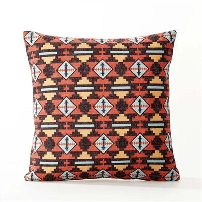Axyaa Black & White Linen Sofa Cushions Cover - Nordic Bohemian Ethnic Grey Geometric Pillow Cover