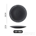 Axyaa Ceramic Striped Plate: Creative Retro Steak Spaghetti Sushi Restaurant Commercial Plate