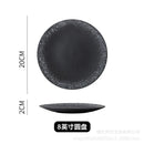 Axyaa Ceramic Striped Plate: Creative Retro Steak Spaghetti Sushi Restaurant Commercial Plate