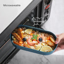 Axyaa Double Layer Lunch Box with Fork and Spoon - Microwave Safe Bento Box for Healthy Meals