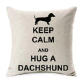 Axyaa Dachshund Dog Print Cotton Linen Pillow Covers 45X45cm