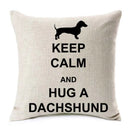 Axyaa Dachshund Dog Print Cotton Linen Pillow Covers 45X45cm