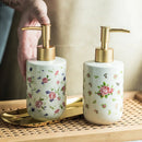 Axya Retro Rose Ceramic Soap Dispenser - Bathroom Shampoo Bottle