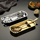 Axyaa Stainless Steel Food Storage Tray Dessert Plate Snack Pan Buffet Tableware