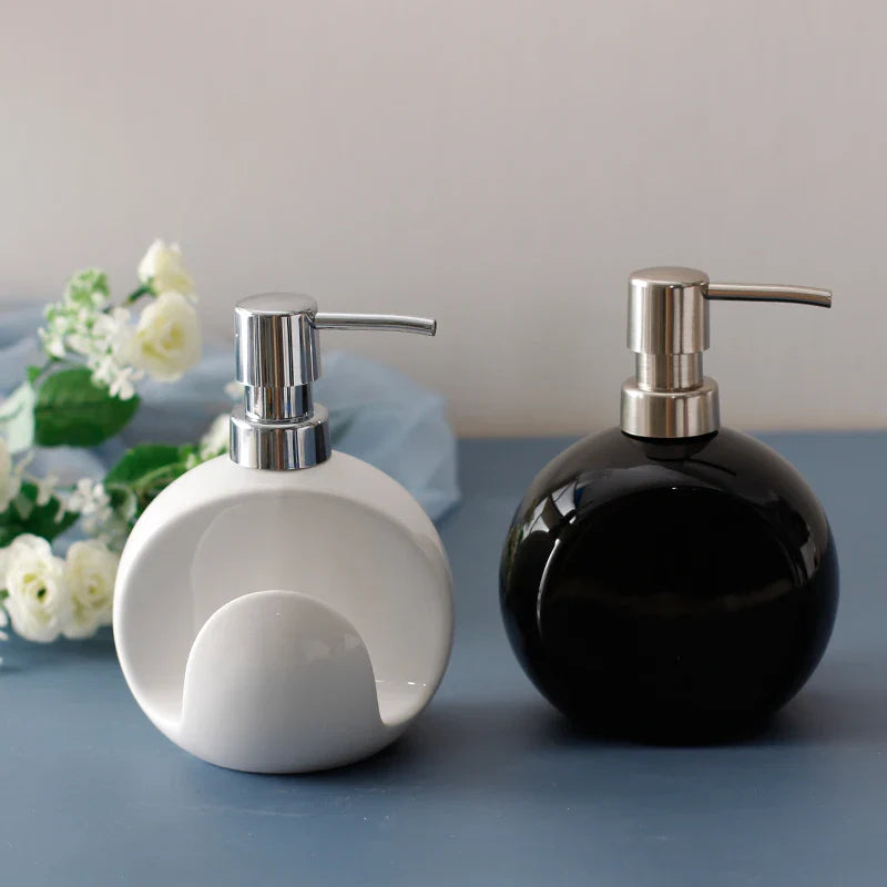 Axya Ceramic Lotion & Shampoo Dispenser for Bathroom & Shower Organizing