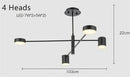Axyaa Modern Black Gold White LED Chandelier for Home Décor