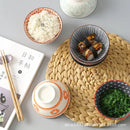 Axyaa Wind Ceramic Salad Bowl Set - Stylish Threaded Rice Bowls for Home