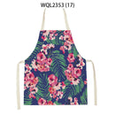 Axyaa Tropical Floral Kitchen Apron for Cooking, Baking, Cleaning - 47x38cm