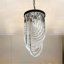 Axyaa Black Gold Glass Tube Chandelier LED Ceiling Lamp for Modern Nordic Luxury