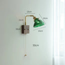 Axyaa Nordic Copper Wall Sconce LED Light with Toggle Switch Wood Canopy
