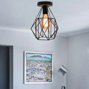 Axya Iron Cage Chandelier Pendant Ceiling Light for Vintage Loft Living Room