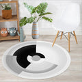 Nordic Geometric Print Round Carpet for Home Decor by Axyaa