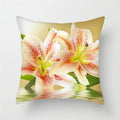 Axyaa Sunflower Lotus Lily Rose Pattern Pillow Cover for Home Chair Car Sofa