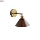 Axyaa Walnut Wood LED Wall Light, Adjustable for Bedroom, Stair, Nordic Copper Wandlamp