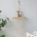 Axyaa Macrame Wood Wall Shelf: Boho Home Decor for Bedroom, Living Room, Nursery