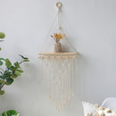 Axyaa Macrame Wood Wall Shelf: Boho Home Decor for Bedroom, Living Room, Nursery