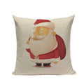 Christmas Santa Deer Pattern Cushion Cover for Festive Home Decor - Axyaa
