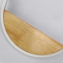 Axyaa Modern Minimalist Round Wood LED Wall Lamp for Bedroom, Dia 30 cm