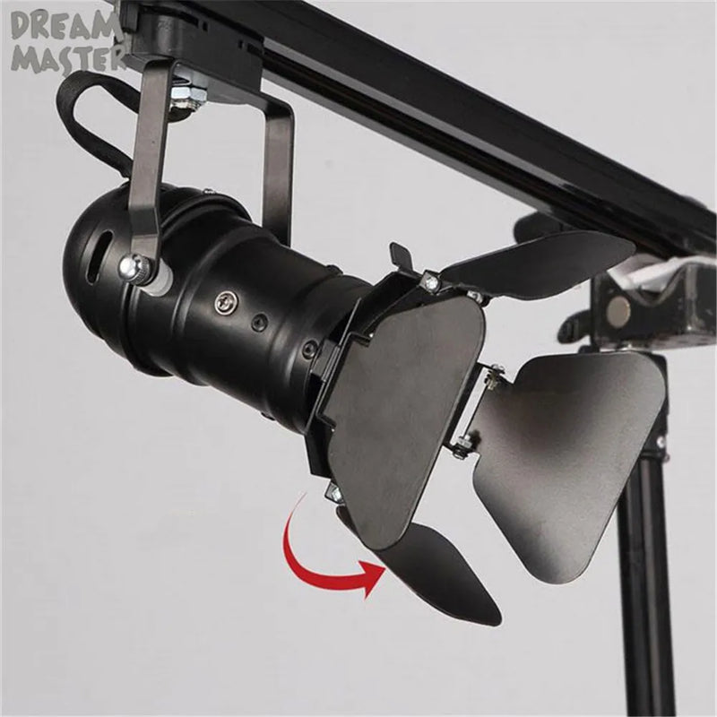 Axyaa Vintage Industrial LED Track Lighting - Adjustable Dimmable Rail Lamp