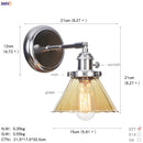 Axyaa Amber Glass Ball Wall Lights Modern LED Wall Lamp