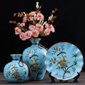 Axyaa Ceramic Vase Set for Home Decor - 3 Piece Wobble Plate Arrangement