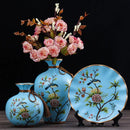 Axyaa Ceramic Vase Set for Home Decor - 3 Piece Wobble Plate Arrangement