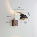 Axyaa Nordic Copper Wall Sconce LED Wall Lamp Wood Canopy Switch