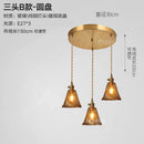 Axyaa Nordic Amber Glass Pendant Lights with Vintage Copper Finish